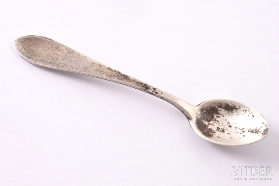 spoon for salt, silver, 875 standard, 5.40 g, 7.3 cm, Moscow Jewelry Factory, the 50ies of 20th cent., Moscow, USSR