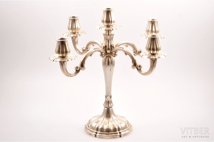 candelabrum, silver, 800 standard, 829.60 g, h 32.8 cm, the 2nd half of the 20th cent., Italy
