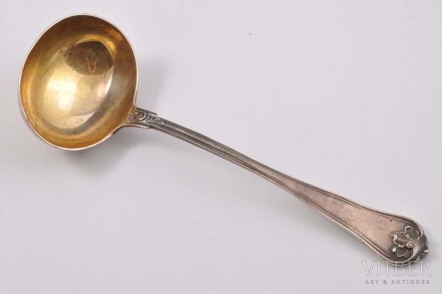 ложка для соуса, серебро, 800 проба, 71.25 г, 19.2 см, H. Mau, начало 20-го века, Германия