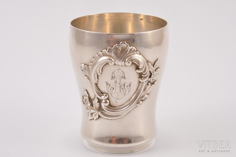 стакан, серебро, 950 проба, 105.65 г, h 8.9 см, Henri Soufflot, рубеж 19-го и 20-го веков, Париж, Франция