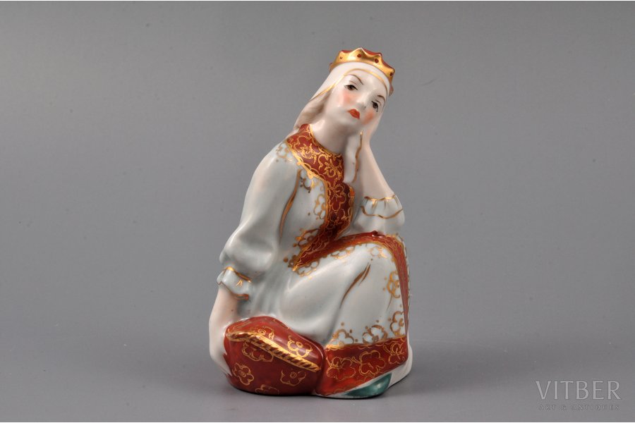 figurine, Czarevna Nesmeyana, porcelain, Riga (Latvia), USSR, Riga porcelain factory, molder - Rimma Pancehovskaya, the 50ies of 20th cent., 9.5 cm, first grade