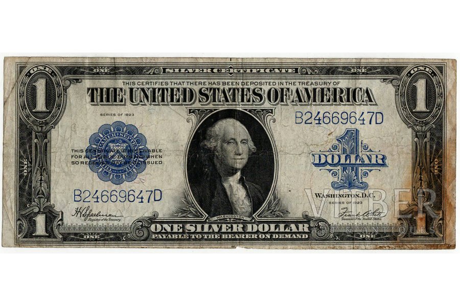 1 dollar, banknote, 1923, USA