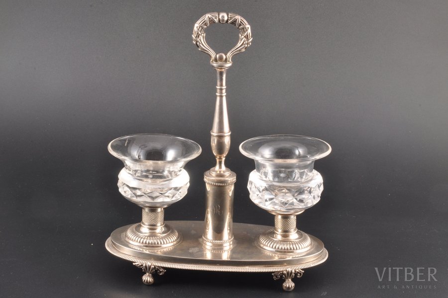 посуда для специй, серебро, 950 проба, 19-й век, (общий) 576.00 г, Франция, h 19.5 см