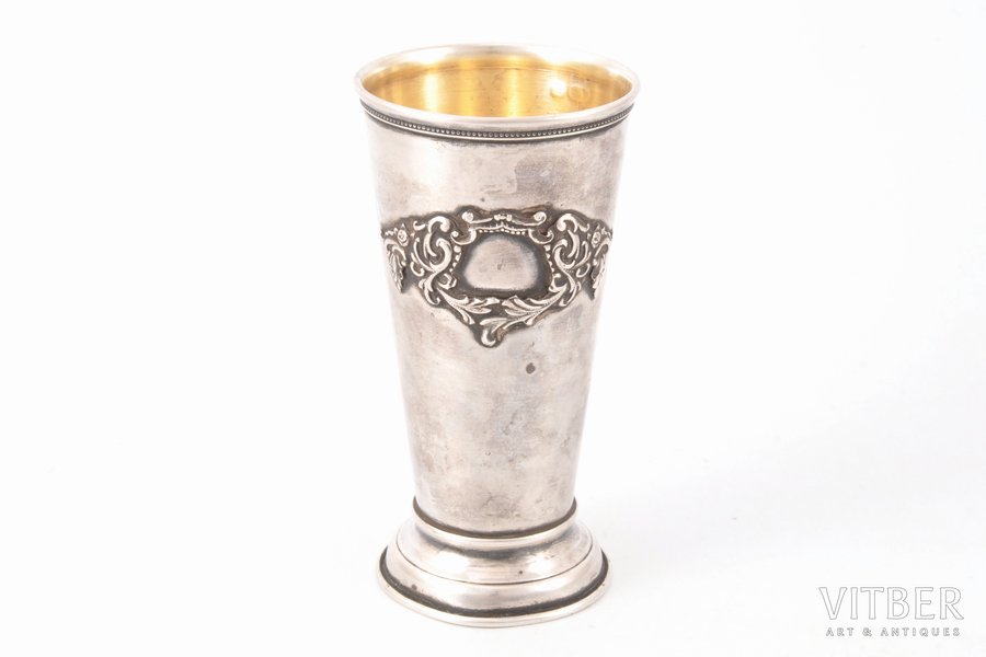 goblet, silver, with engraving "Liepāja policemen society shooting competition from pistols, 19.IX.38", 875 standard, 73.75 g, h 10 cm, the 20-30ties of 20th cent., Latvia