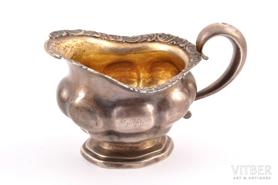 cream jug, silver, 84 standard, 90.50 g, h 7.4 cm, 1851, Tallin, Russia