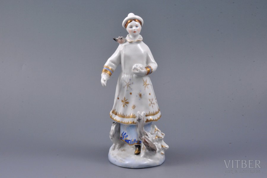 figurine, Snow Maiden, porcelain, USSR, LFZ - Lomonosov porcelain factory, the 60ies of 20th cent., 19 cm