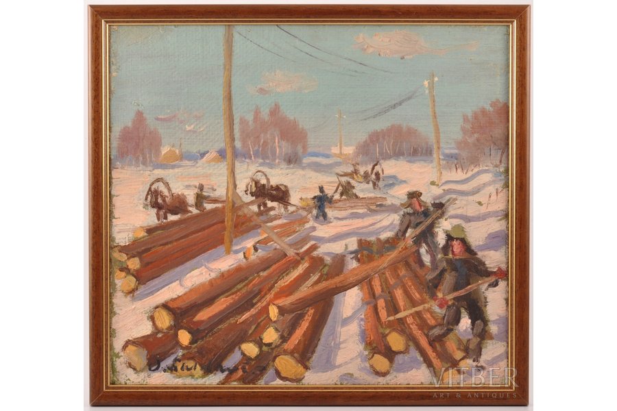 Салдавс Ольгертс (1907 –1960), Весна, 1958 г., холст, масло, 25.4 x 28 см