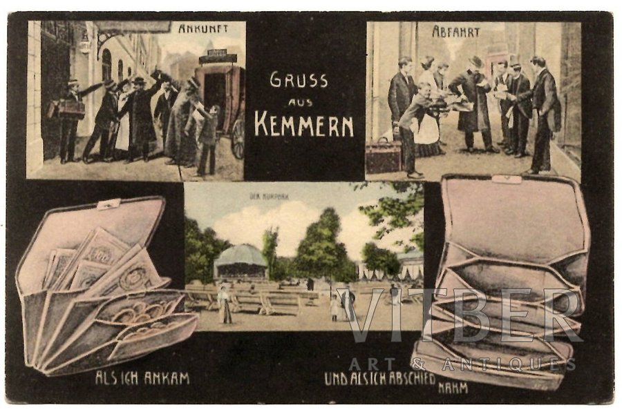 открытка, Рижское взморье, Кемери (Кеммерн), Латвия, Российская империя, начало 20-го века, 8.9 x 13.7 см