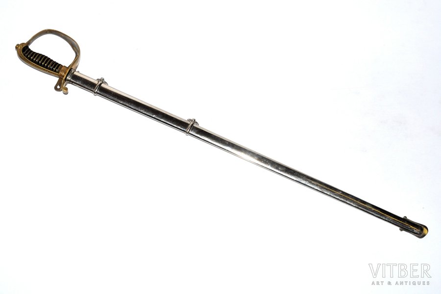 kājnieku zobens, Latvijas armija, (agrīnais, 1 izlaidums), asmeņa garums - 79.3 cm, roktura garums - 13 cm, pasniegts kara skolas absolventam, Latvija, 20 gs. 30tie gadi