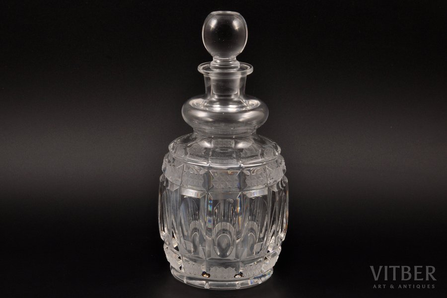 carafe, crystal, Maltsov glass factory, Russia, the beginning of the 20th cent., h (with a lid) 23.5 cm