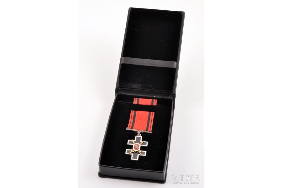 order, Order of the Cross of Vytis (Knight's Cross), in an original case, silver, Lithuania, beginning of 21st cent., 47.6 x 27 mm