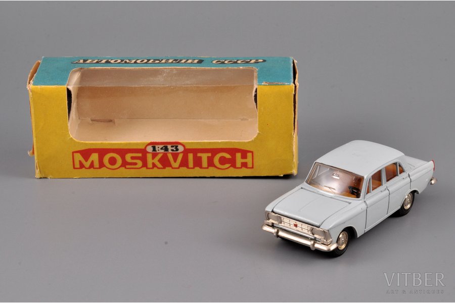 auto modelis, Moskvič 408 Nr. А1, PLĀTNES STIPRINĀJUMS, metāls, PSRS, ~ 1974 g.