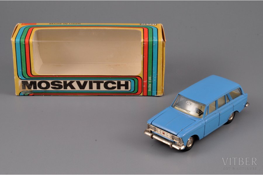 auto modelis, Moskvič 427 Nr. A4, PLĀTNES STIPRINĀJUMS, melnā apakšdaļa, metāls, PSRS, ~ 1975 g.