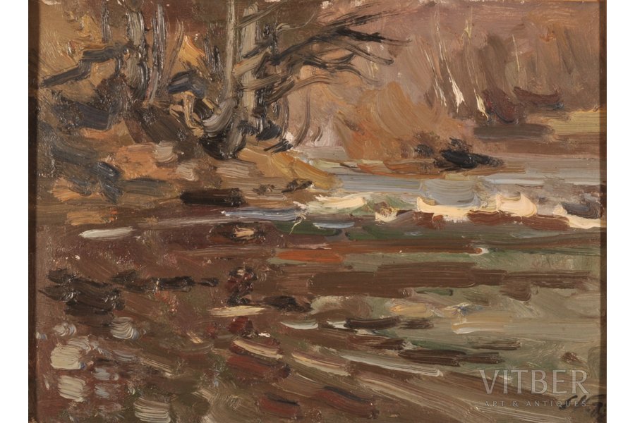 Vinters Edgars (1919-2014), Landscape, 1973, carton, oil, 24.5 x 33 cm