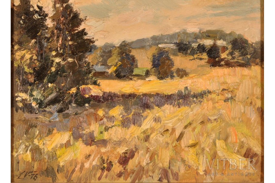 Vinters Edgars (1919-2014), Vasaras ainava, 1976 g., kartons, eļļa, 24 x 33 cm