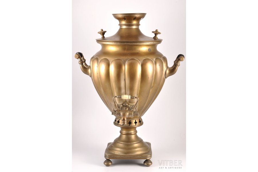samovar, Schiffers Warszawa, shape "Faceted bowl", Russia, Congress Poland, the border of the 19th and the 20th centuries, h 51 cm, weight 5800 g