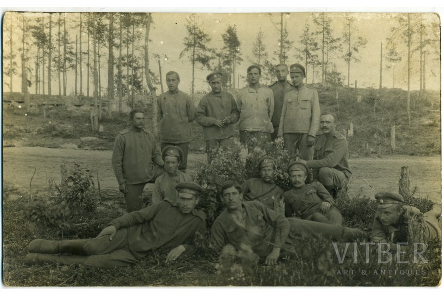 фотография, Латышские стрелки, Латвия, Российская империя, начало 20-го века, 14x8,6 см