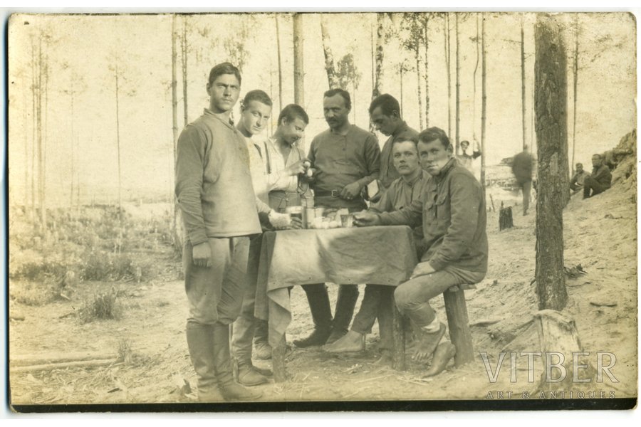фотография, Латышские стрелки, Латвия, Российская империя, начало 20-го века, 14x8,8 см