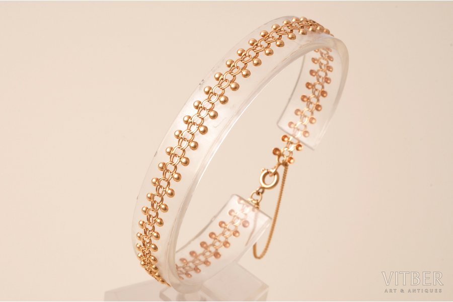 a bracelet, gold, 585 standard, 2.77 g., the item's dimensions 18 cm, Finland