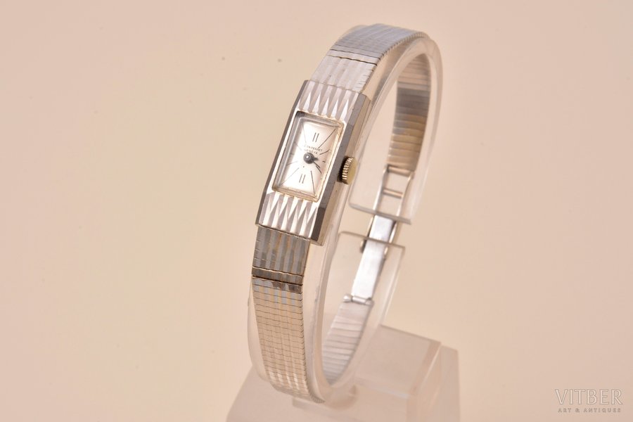wristwatch, "Jean Perret", ladies, Switzerland, the 60-80ies of 20th cent., gold, 750, 18 K standart, 21.30 g, 16.5 cm, Ø 11 x 7 mm, working well