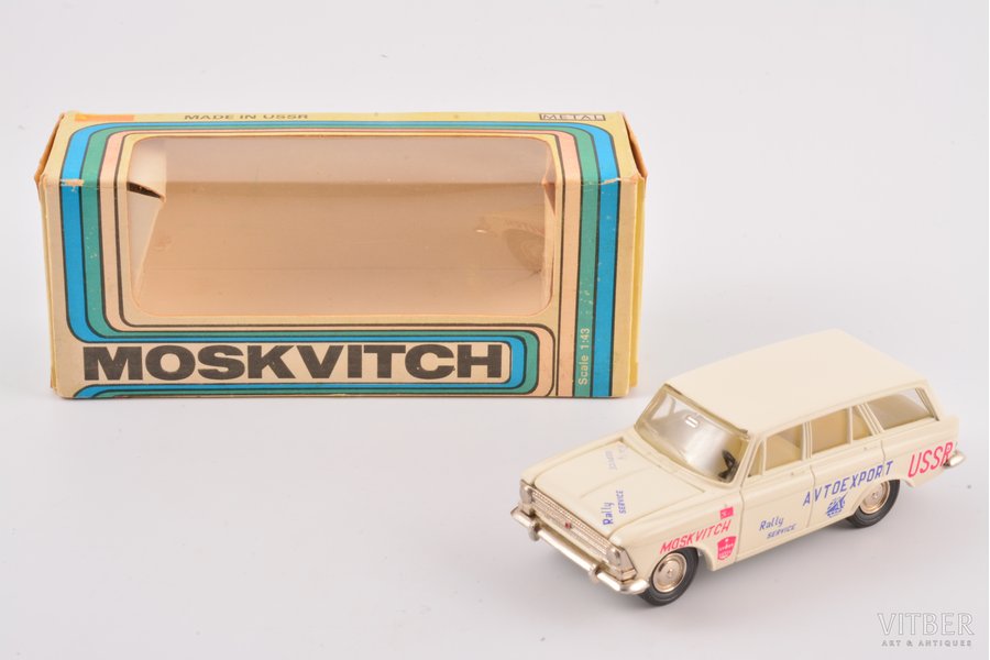 car model, Moskvich 426 Nr. A3, "Rally service", metal, USSR, ~1980