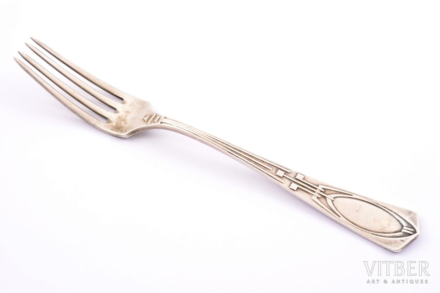 fork, silver, 84 standard, 79.55 g, 21.2 cm, "Grachev Brothers", 1908-1917, St. Petersburg, Russia