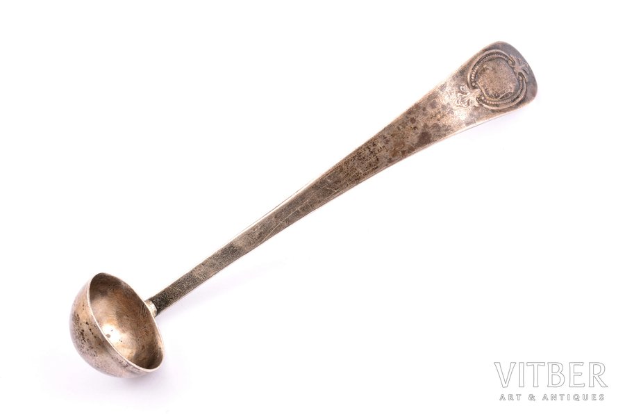 miniature dipper, silver, 84 ПТ, 14 лот (875) standard, 10.90 g, 9 cm, the 2nd half of the 19th cent.