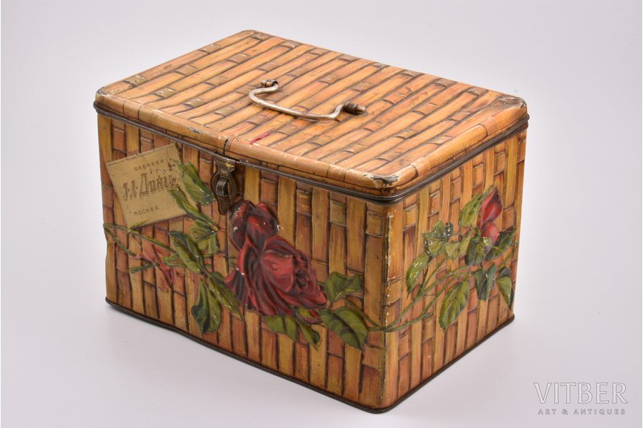 box, factory "I. L. Ding" Moscow, metal, Russia, the border of the 19th and the 20th centuries, 24 x 16.5 x 16 cm