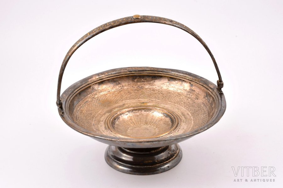 candy-bowl, Plewkiewicz w Warszawie, silver plated, Russia, Congress Poland, the border of the 19th and the 20th centuries, Ø 22.6 cm
