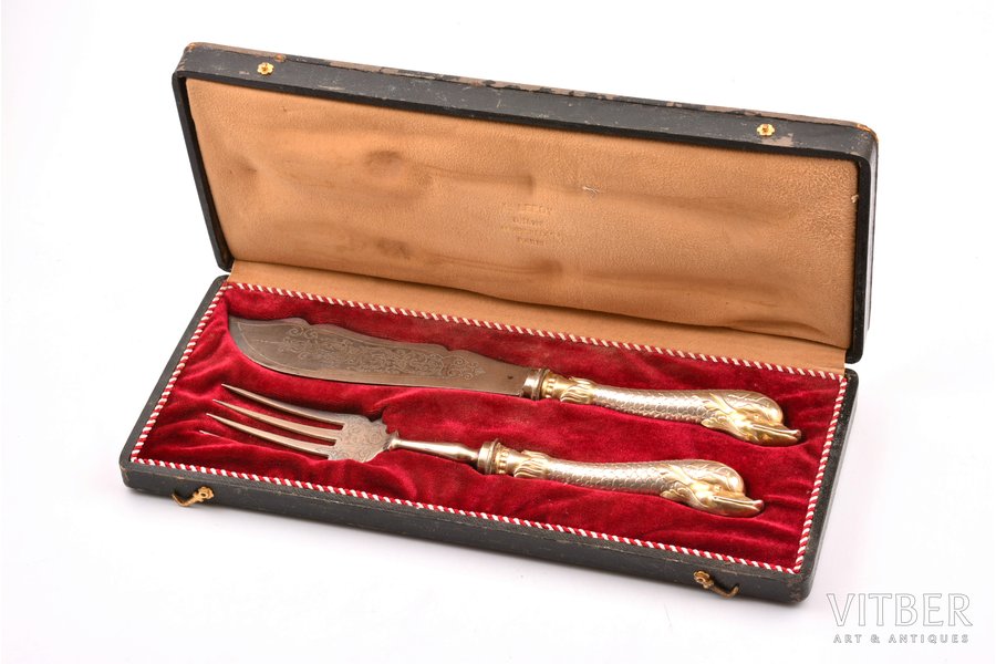 flatware set, silver, 2 items, 800 standard, total weight of items 248.30, metal, 27.8 / 25.4 cm, Germany, in a box