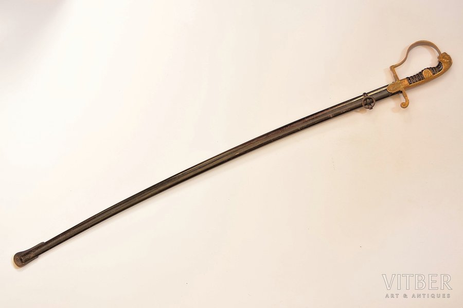 zobens, Vermahta oficiera, F.W. Holler Solingen, asmens garums 84cm, roktura garums 12 cm, Vācija, 1935 g.