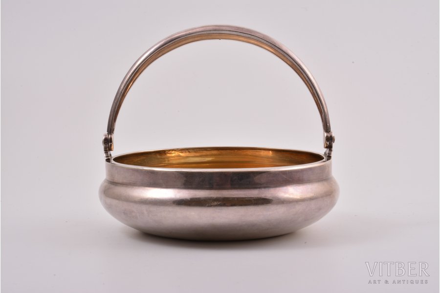 sugar-bowl, silver, 84 standard, 217.25 g, Ø 12.7 cm, "Grachev Brothers", 1908-1917, St. Petersburg, Russia