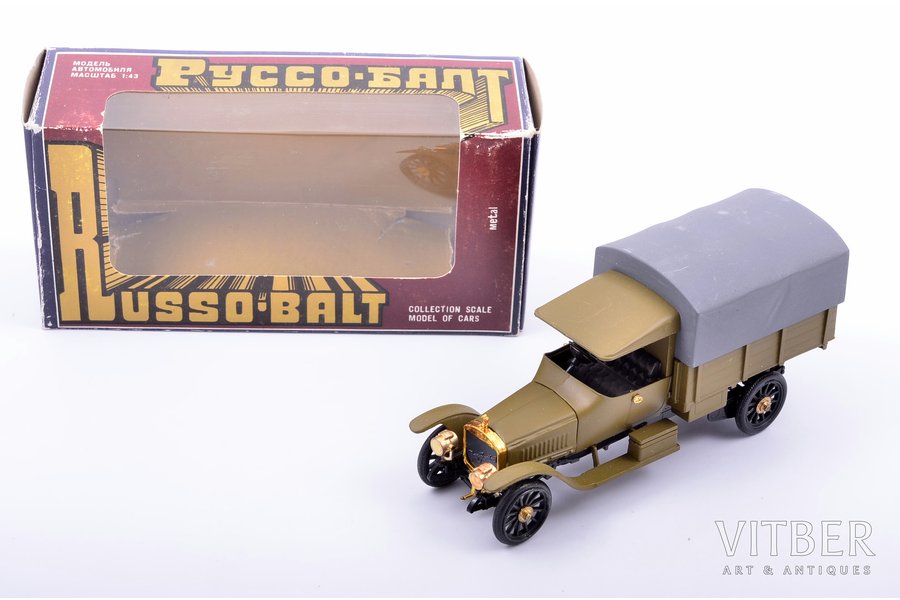 car model, Russo-Balt S24/40 Limousin Berlin 1913, S24/40 based conversion, signed by author, metal, 1991-1993