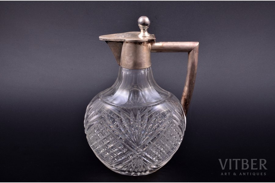 carafe, silver, 800 standard, 17 cm, the beginning of the 20th cent., Germany