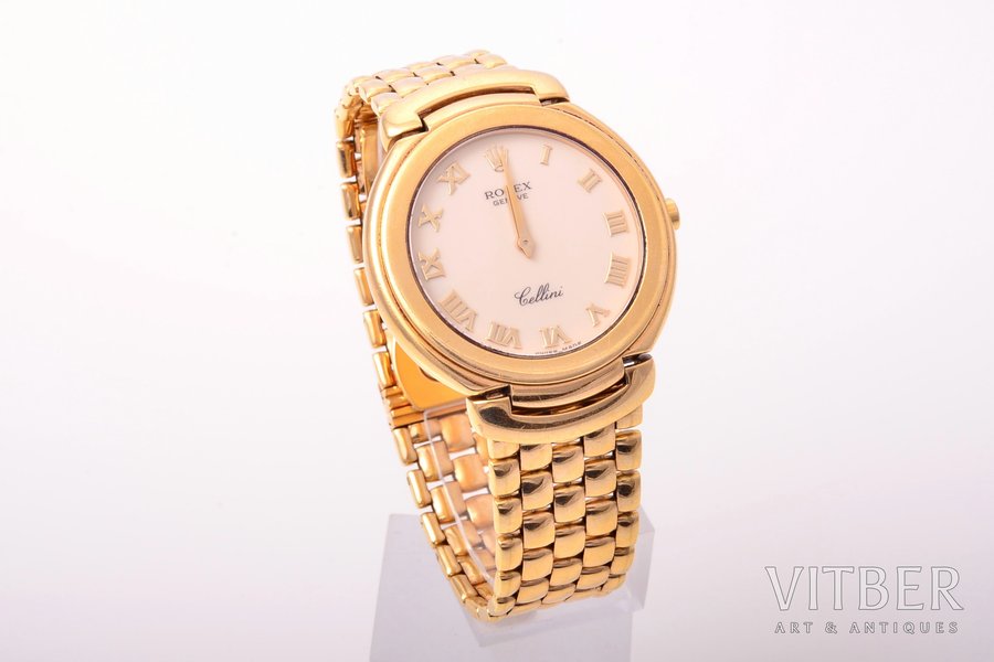 наручные часы, "Rolex", Швейцария, золото, 750, 18 K проба, 116.30 г, Ø 27.5 мм