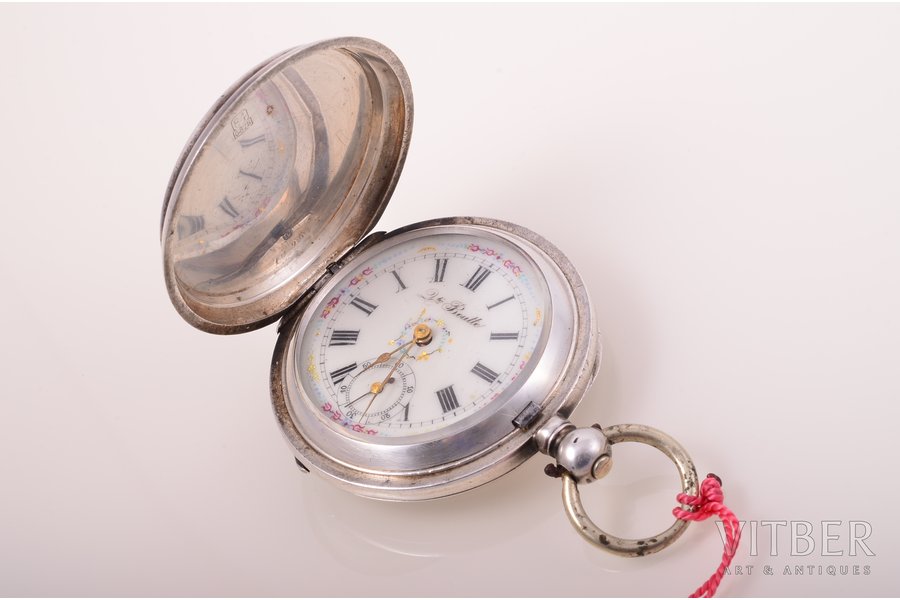 наручные часы, "Qte Boutte", Швейцария, серебро, 84, 875 проба, 101.80 г, 6.3 x 5.2 см, Ø 40 мм, на ходу