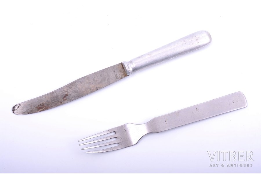 flatware set, Third Reich, 2 items - fork and knife, 23.5 / 18.8 cm, Germany, the 40ies of 20th cent.