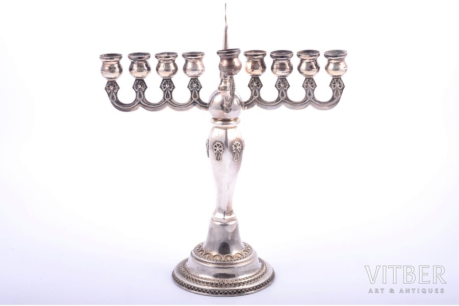 svečturis, sudrabs, 925 prove, 311.20 g, 27 x 23.2 cm, Izraēla