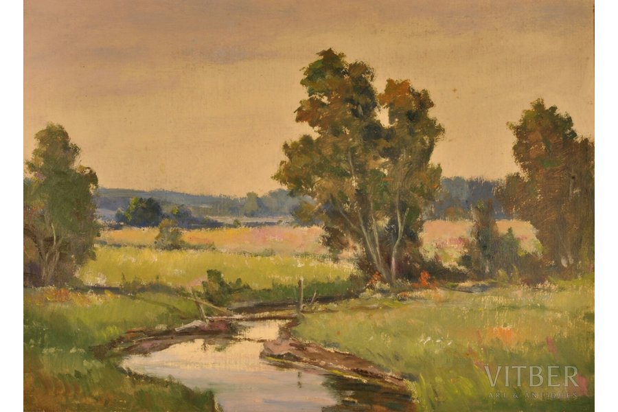 Lauva Janis (1906 - 1986), Summer evening, carton, oil, 50 x 69.5 cm