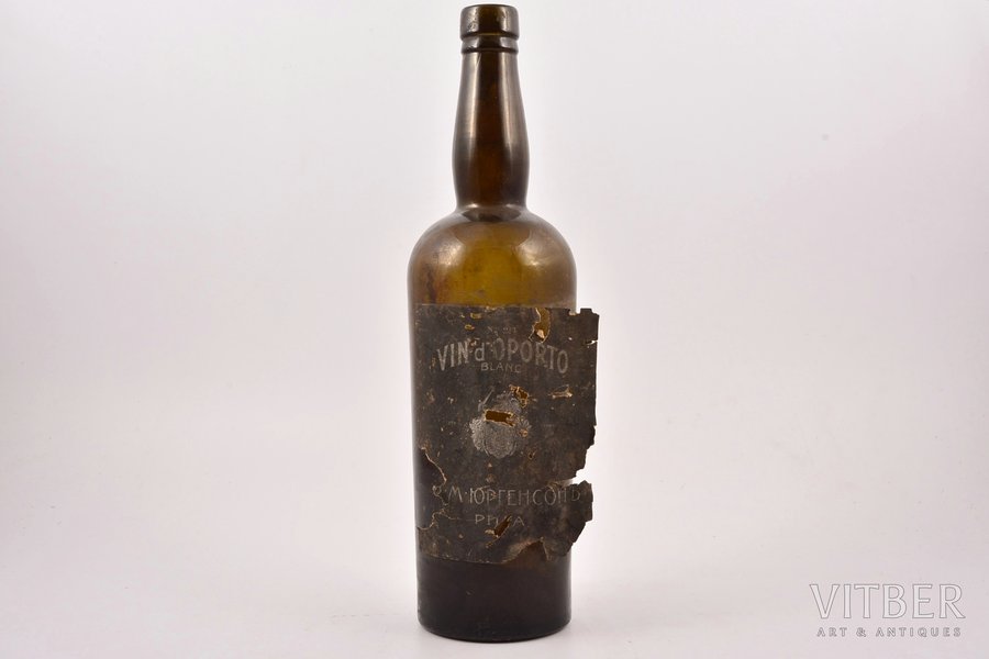 bottle, Vin d'Oporto blanc, М. Юргенсон, Рига, Russia, the beginning of the 20th cent., 28 cm