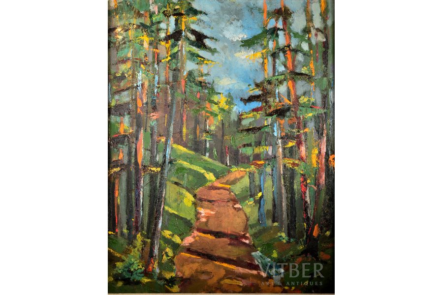 Forest trails, carton, oil, 73.7 x 58 cm