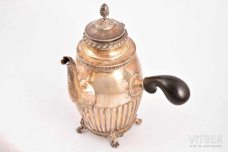 small teapot, silver, 830 standard, total weight of item 596.30, h 23.9 cm, 1912, Sweden