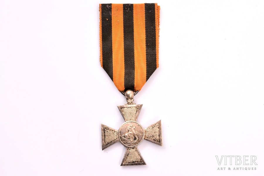 знак, Георгиевский Крест, производство Франции, 4-я степень, Российская Империя, 46.7 x 3.75 мм, 14.90 г