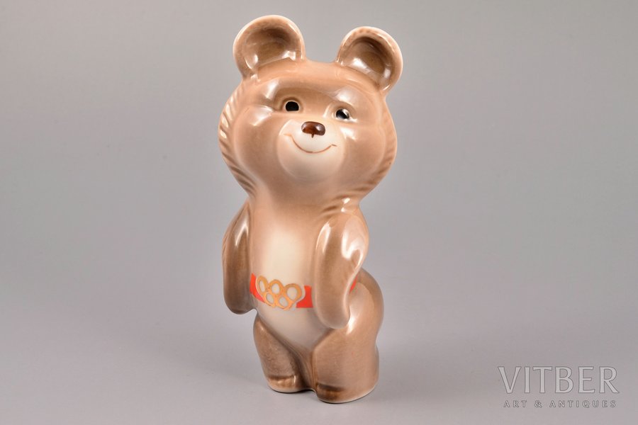 figurine, The Olympic Bear, porcelain, USSR, Poltava porcelain factory, 1965-1991, 13.2 cm