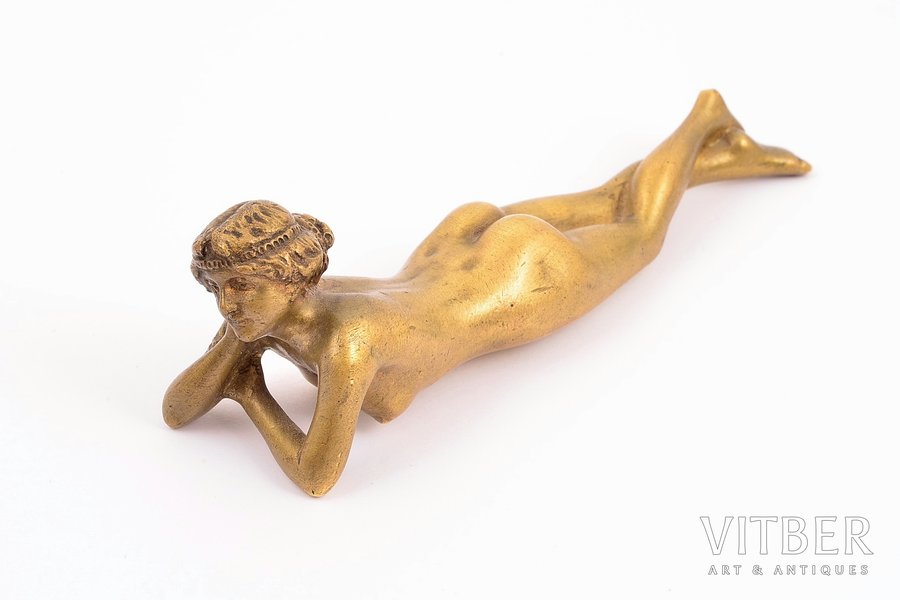 figurine, nude, bronze, 9.5 x...