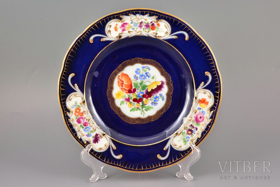dekoratīvs šķīvis, porcelāns, Meissen(?), Vācija, Ø 24.5 cm