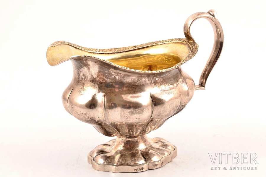 cream jug, silver, 130 g, h 10.1 cm, the beginning of the 20th cent.