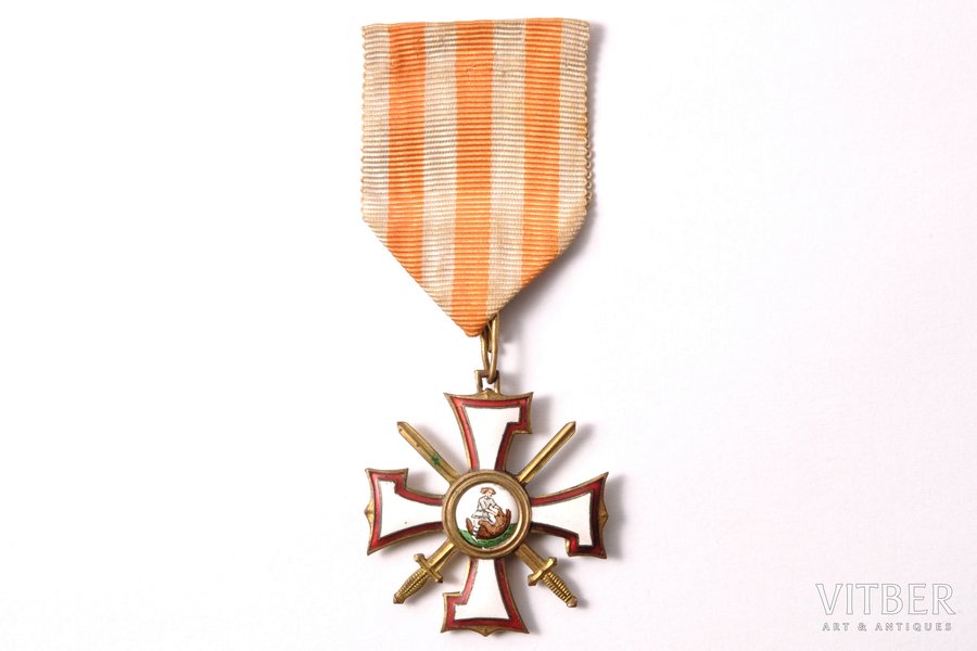 орден, военный орден Лачплесиса, № 454, 3-я степень, Латвия, 20е годы 20го века, 42.3 x 38.7 мм