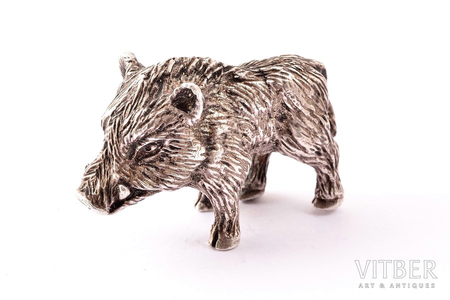 Figurine "Wild boar", 925 standard, 93.97 g, 4.9 x 1.9 x 3.1 cm