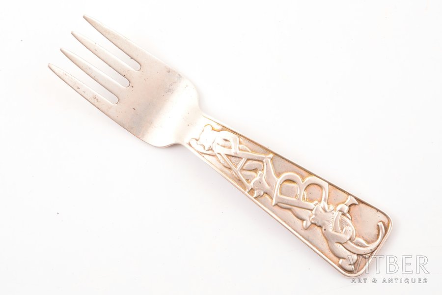 fork, silver, for children, Tiffany & Co., 925 standard, 40.35 g, 11.2 cm
